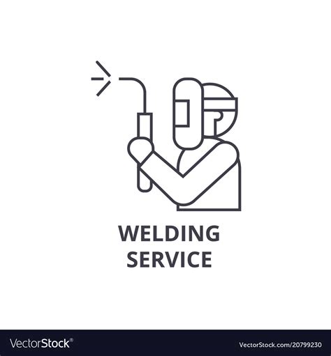 Welding Service Line Icon Sign Royalty Free Vector Image