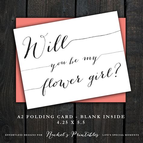 Flower Girl Card Printable Will You Be My By Rachelsprintables