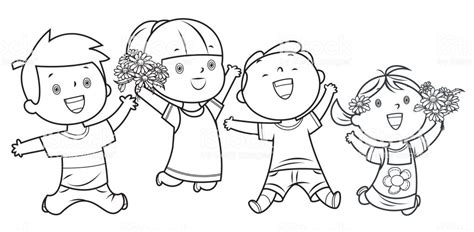 Imagen Niños Felices Para Colorear - vdbosjes.blogspot.com