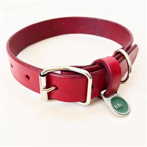 Siren Red Leather Dog Collar From Hunter Bennington Leather Dog