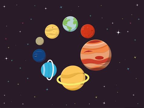 Flat Vector Planets Planet Drawing Planet Vector Planet Design Space