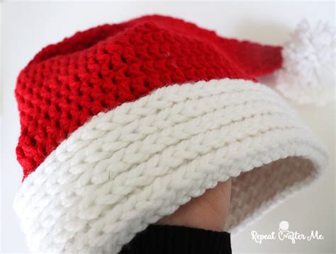 Easy Crochet Santa Hat Repeat Crafter Me