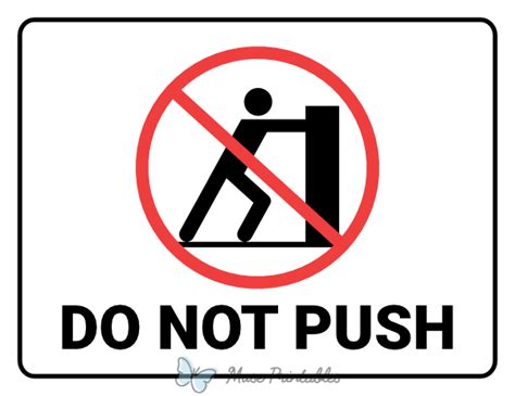 Printable Do Not Push Sign
