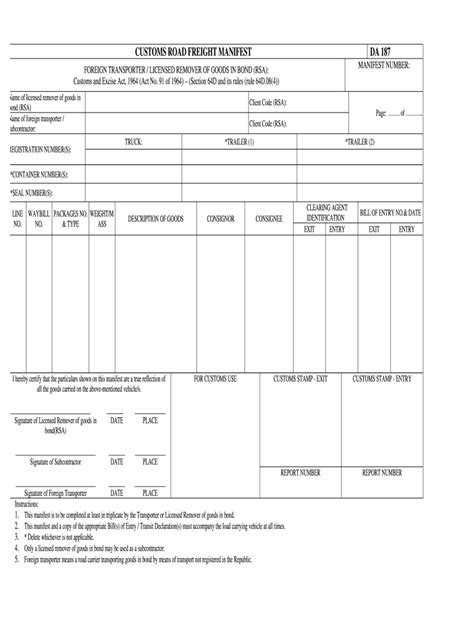 Manifest Template Excel Fill Out And Sign Online Dochub