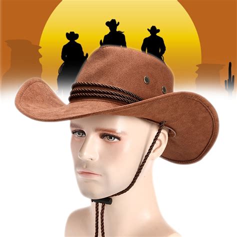 Women Men Western Cowboy Hat Unisex Riding Cap Accessory Fashion Wide