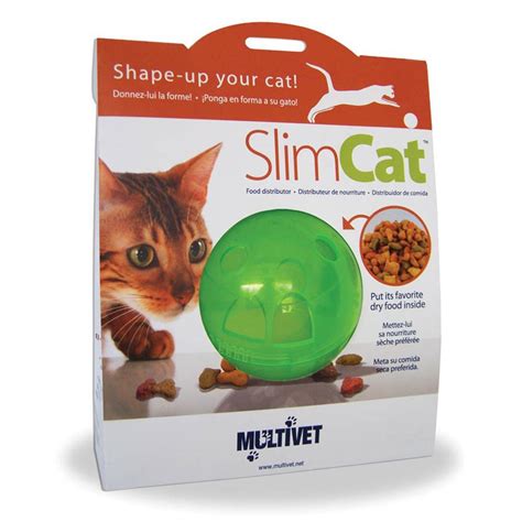By feeding the overweight cat in a different room, you can give the other cats time to eat. Multivet Slim Cat Treat Ball Green - Cat Bowls/Feeders ...