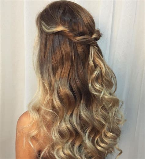 Curly Half Updo For Long Hair Haar Gala 50 Half Updos For Your Perfect