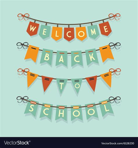 Welcome Back To School Banners And Buntings Vector Image