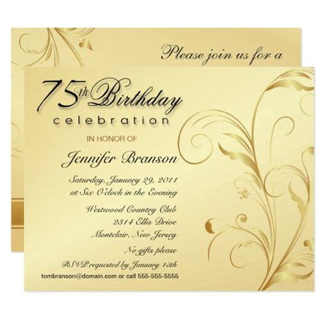 Elegant 75th Birthday Surprise Party Invitations Zazzle Surprise