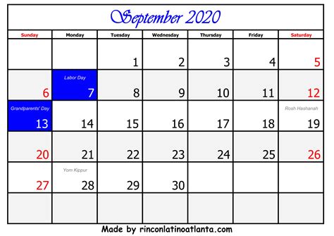 Hari raya kemerdekaan republik indonesia 1 september (minggu): 12 Month Calendar Template 2020 | Calendar Template Printable