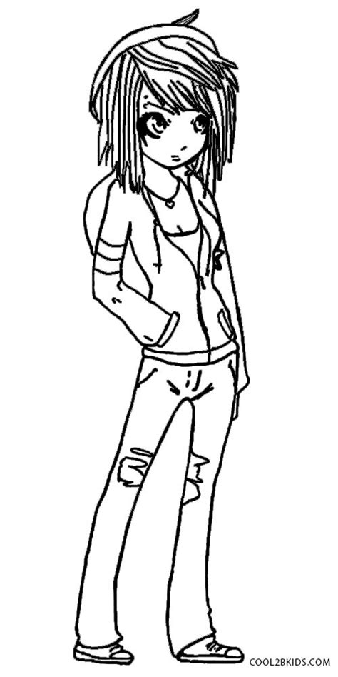 Emo Anime Coloring Pages At Free