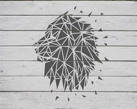 Lion Geometric Stencil Reusable Custom Stencil For Painting Etsy