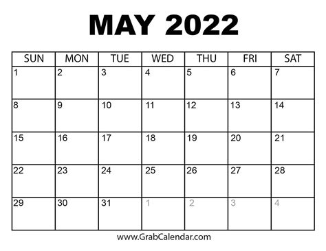 Print A Calendar May 2022 Get Update News