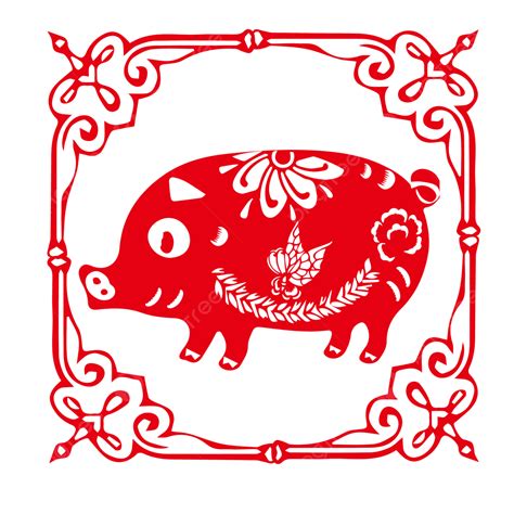 빨간색 전지 새해 복 자 는 상용 할 수 있다 돼지 종이 절단 빨간 Png 일러스트 및 벡터 에 대한 무료 다운로드 Pngtree