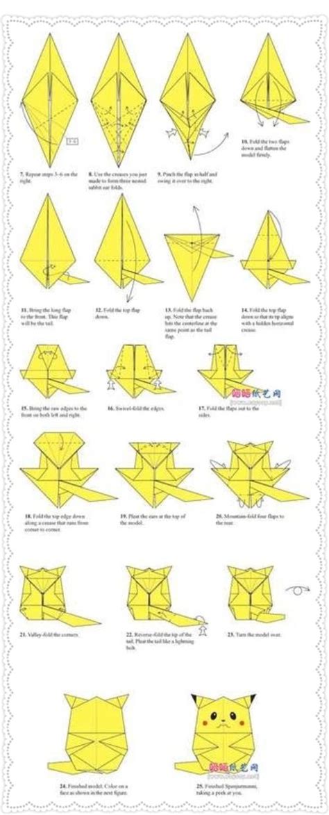 Step By Step Origami Pikachu Instructions Easy