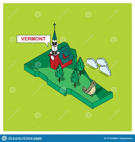 Vermont State Vector Illustration Decorative Design Stock Vector