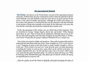 the supernatural in macbeth essay