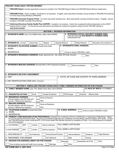 Dd Form 2947 3 Fill Out Sign Online And Download Fillable Pdf