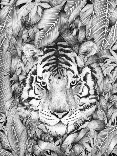 Jungle Tiger Majesty Original Art — Ecmazur