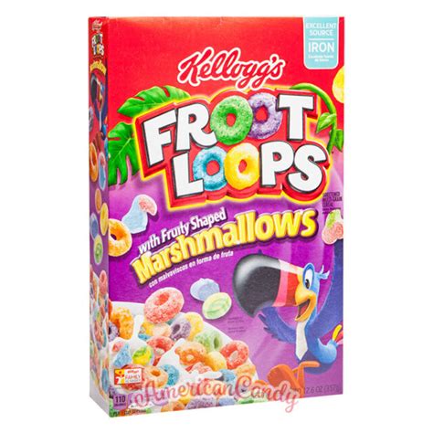 Kelloggs Froot Loops Fruity Shaped Marshmallows Usa Import 357g Rare