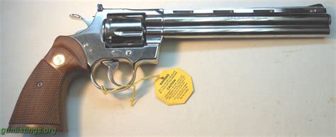 Pistols Colt Python 8 Inch Barrel Nickel Nib