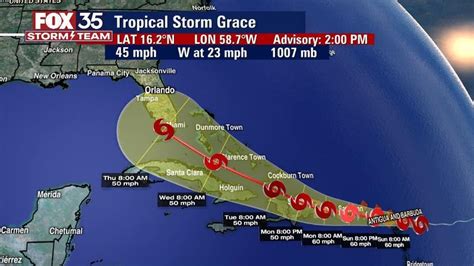 Grace Producing Tropical Storm Force Winds Portions Of Central Florida