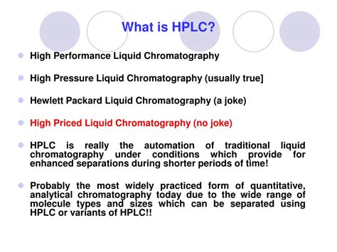 Properties of absorbancedetector typical z shaped. PPT - What is HPLC? PowerPoint Presentation, free download ...
