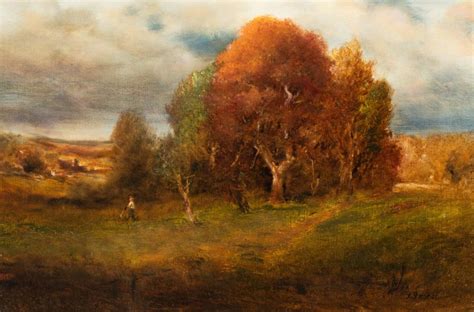 Lot After George Inness American 1825 1894 Figures In An Autumn