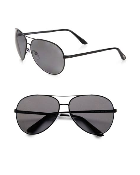 Tom Ford Charles Metal Aviator Sunglasses In Black For Men Lyst