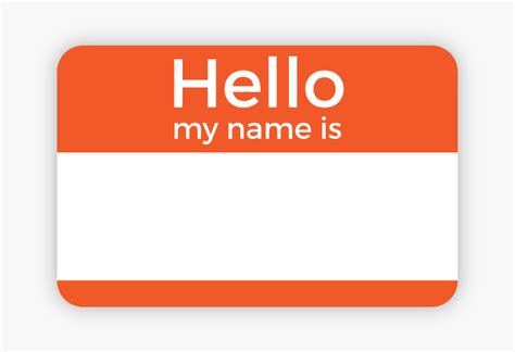 Clip Art Hello My Name Is Nametag Name Tag No Background Free