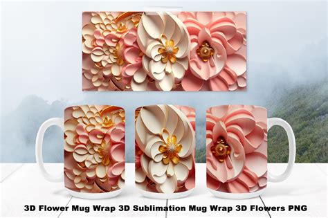 3d Flower Mug Wrap 3d Sublimation Mug Graphic By Azdesignp · Creative