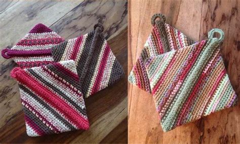 Double Thick Diagonal Potholder Free Pattern Your Crochet