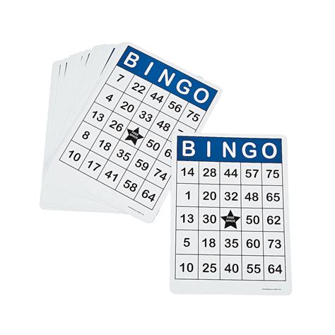 Jumbo Bingo Cards 25 Pcs Party Favors 25 Pieces
