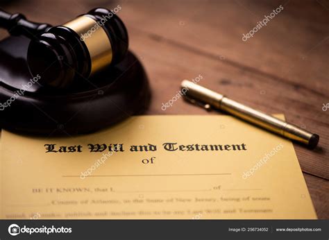 Last Will And Testament Form With Gavel Decision Financial Stock