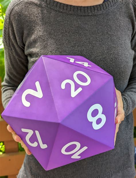 Giant Foam D20 Purple With White Numbers Soft And Squishy Chonky D