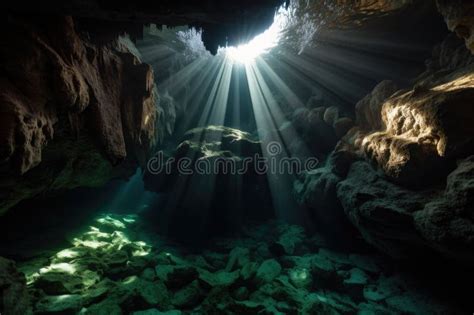 Underwater Cave System With Hidden Tunnels And Dazzling Rock Formations