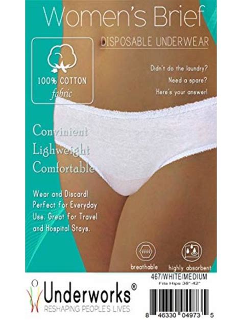 Buy Underworks Pack Womens Disposable Cotton Underwear For Travel Hospital Stays