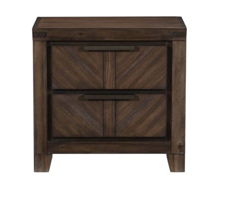 A Wooden Nightstand With Two Drawers