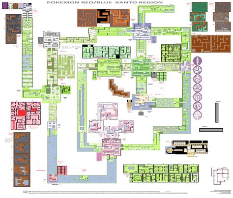 This map data also exists in crystal. Pokemon Kanto Region Map Labeled