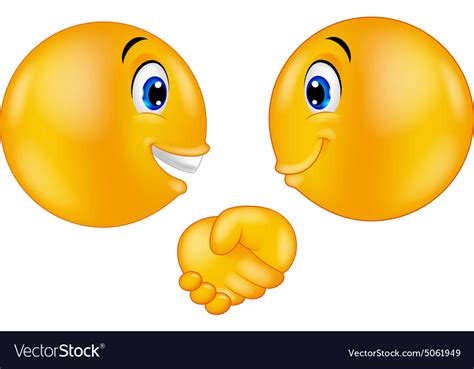 Emoticons Shaking Hands Royalty Free Vector Image