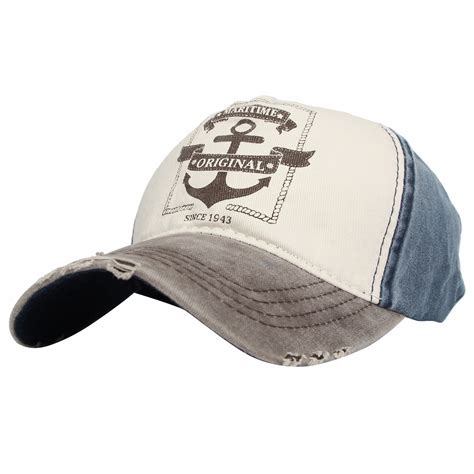 Withmoons Withmoons Vintage Washed Mens Baseball Cap Pirate Ships Hat