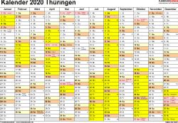Hier finden sie kostenlose kalender 2021 für thüringen mit gesetzlichen feiertagen und kalenderwochen. Kalender 2020 Thüringen: Ferien, Feiertage, PDF-Vorlagen