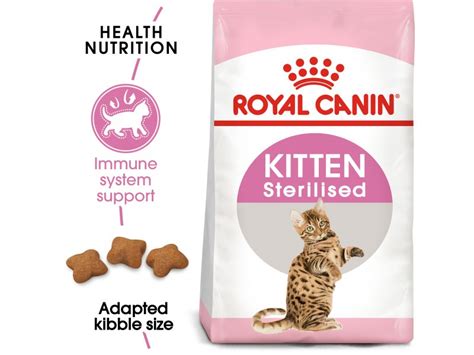Royal canin® kitten food helps to support your kitten's natural defences during this time, thanks particularly to a patented complex of antioxidants digestibility rate. ROYAL CANIN® 🐱 Kitten Sterilised Dry Food