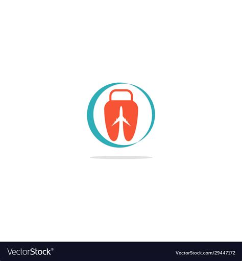 Travel Bag Airplane Logo Royalty Free Vector Image