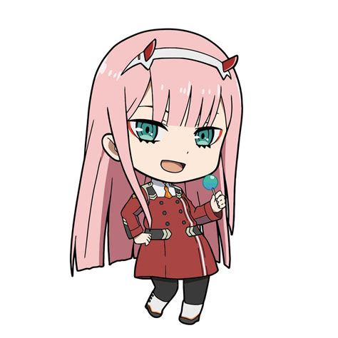 Zero Two Chibi Darling In The Franxx Render Vector By Eme 21 On