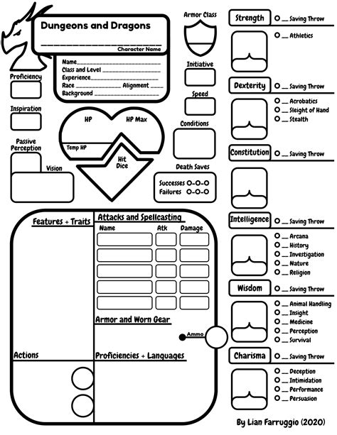 Rpg Character Sheet Character Sheet Template Character Reference