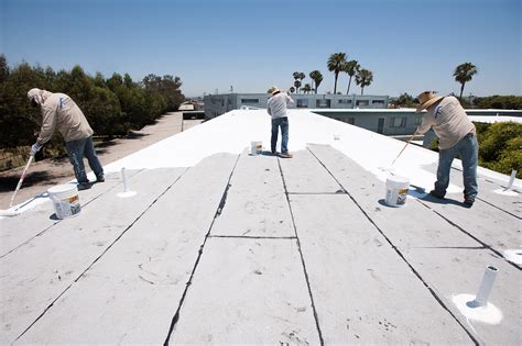 Cool Roof White Silicon Coating On Apartment Building Torrance