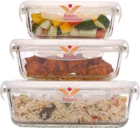 Femora Borosilicate Rectangular Glass Food Storage Container With Air Vent Lid At Rs 1100 Piece