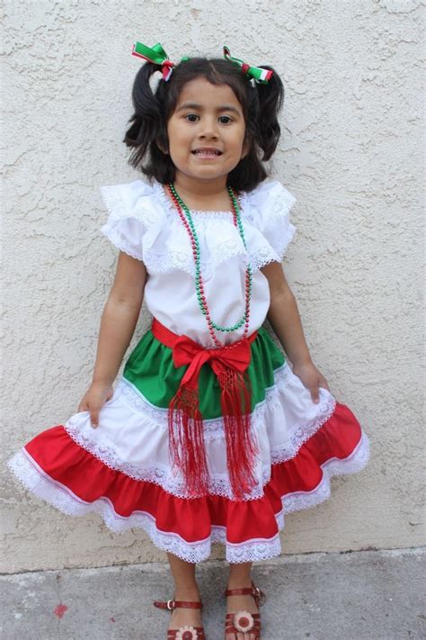 Mexican Girl Children Dress Fiesta 5 De Mayo Wsashvestido Mexicano