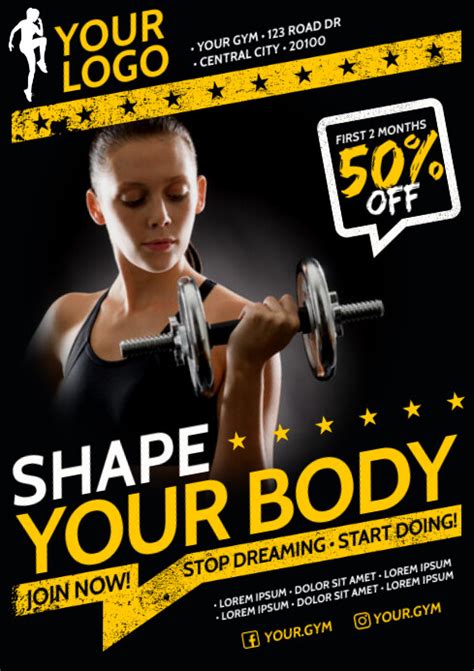 Gym Poster Template Postermywall